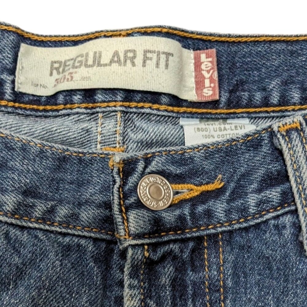 Levi's 505 Jeans Mens 34x34 Blue '04 Y2K Medium Wash Gorp Straight Leg - Picture 5 of 9